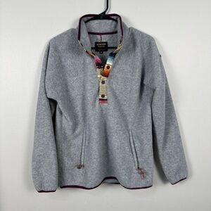 Burton Womens Hearth Fleece Snap Pullover Sweatshirt Grey Size Medium